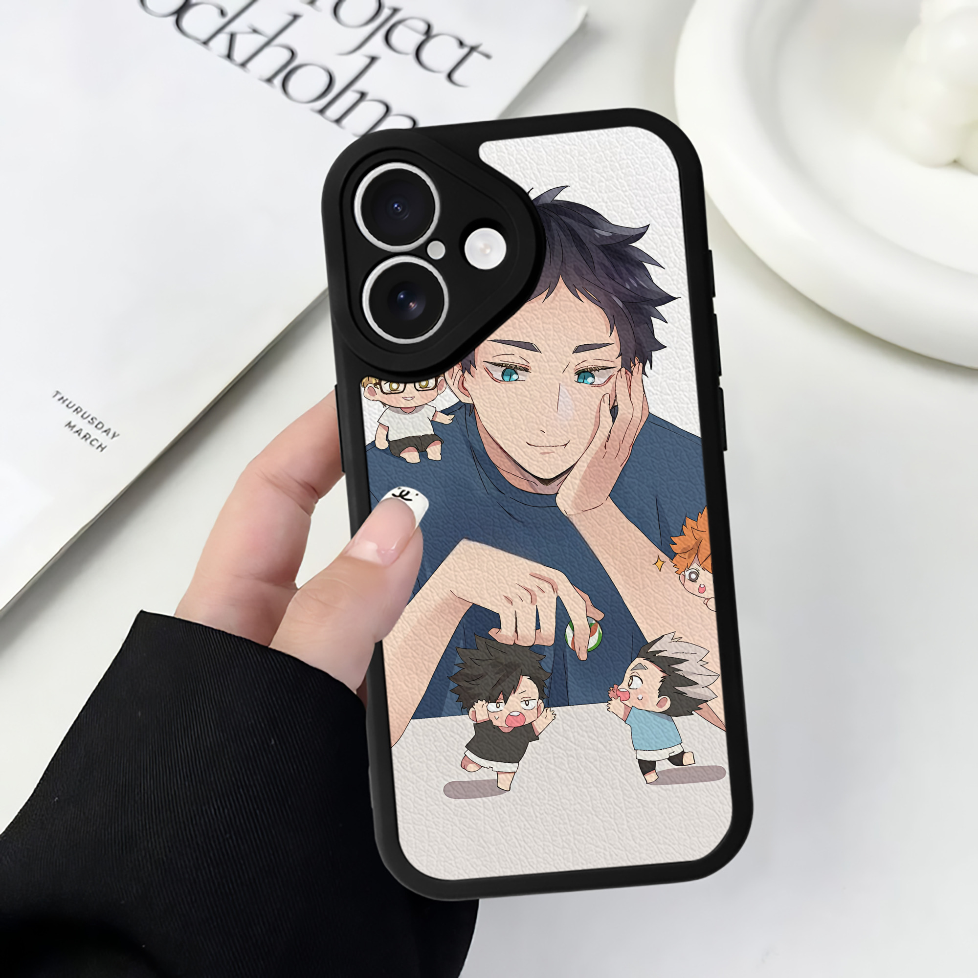 （画像用） ハイキュー!! Haikyu!! 【iPhone 16シリーズ対応】シリコンスマホケース（レザー調） 材質：シリコン